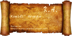 Komló Aranka névjegykártya