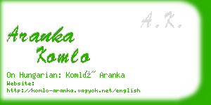 aranka komlo business card